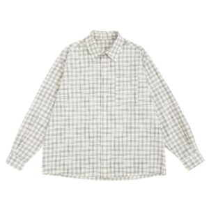 純綿 格子柄シャツ 春秋向けカジュアルウェア