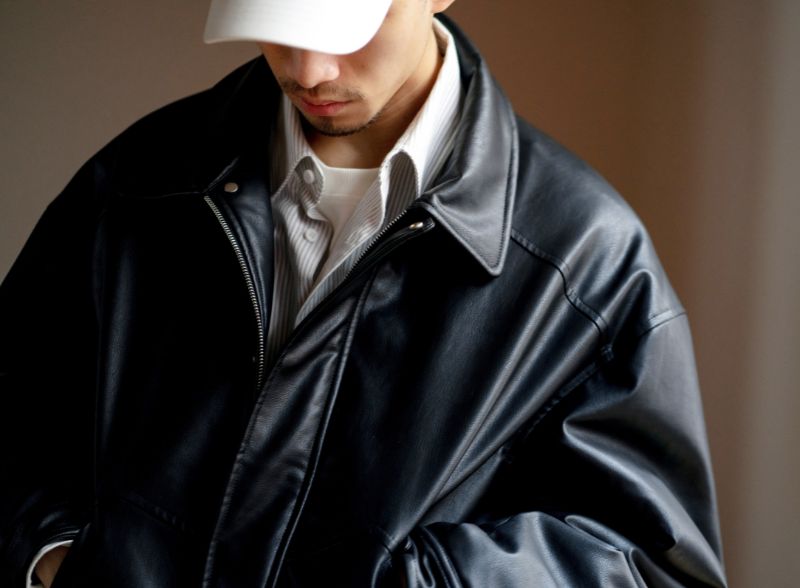 ストリートスタイルのPUレザーパッドジャケット