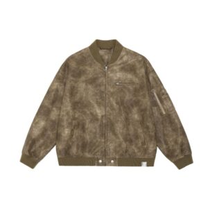 斑模様フェイクレザージャケット メンズ アウター 秋冬