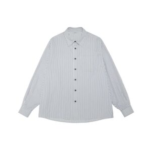 ネイビーとホワイトのストライプシャツ メンズ カジュアル シャツ おしゃれ Soranetex