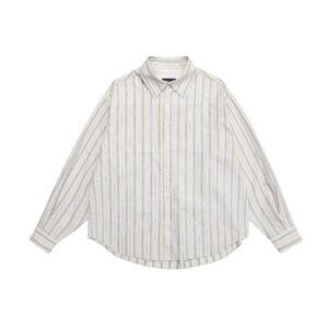Soranetex 男女兼用 ストライプ ジャカードシャツ ベージュ コーディネート例